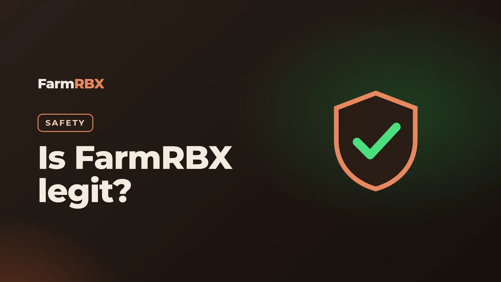Shield with a Robux coin, illustrating whether FarmRBX is legit and safe